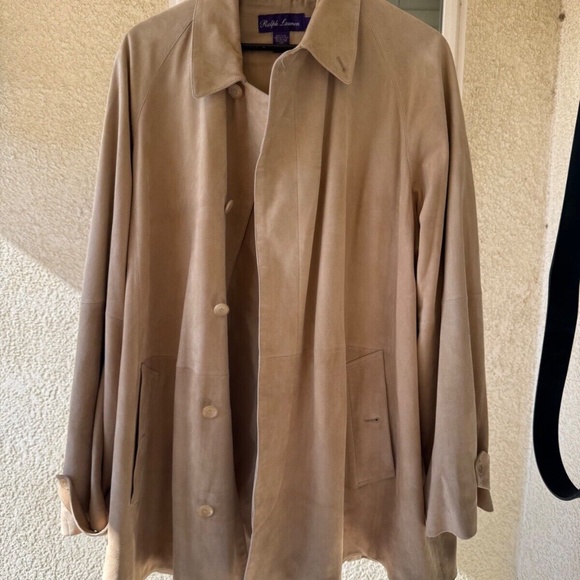 Ralph Lauren Purple Label Goat Suede Overcoat w/ Tags Sz L. Made in Italy - Picture 2 of 9